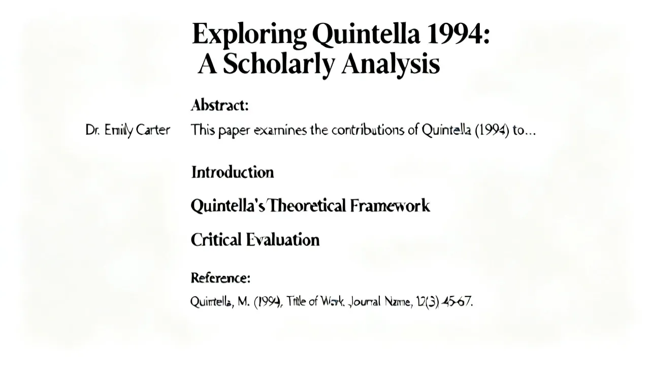 Exploring Quintella's 1994 Insights